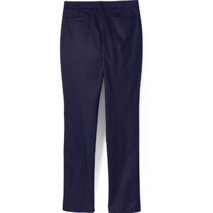 NEW LANDS' END Women's 8 Slim Leg Chino Pants True Navy Flat Front Spring Preppy